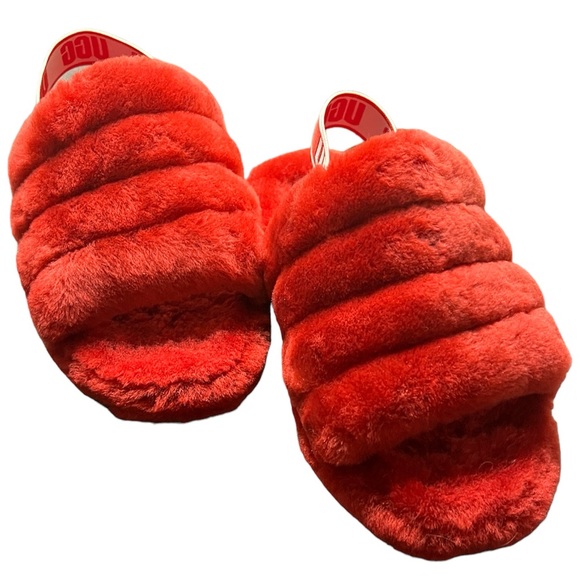 FLUFF YEAH UGG Open Toe Sling Back Slipper Sz 4 Youth - Picture 5 of 9